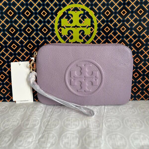 Tory Burch Perry Bombe Colorblock Wristlet Bag Thistle Mix Gold